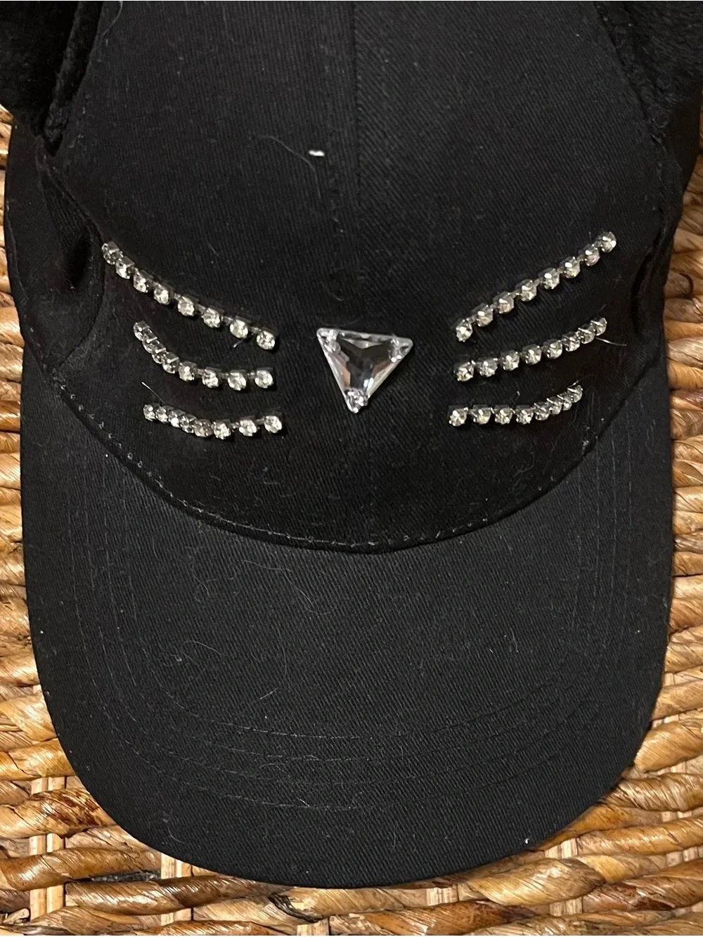 UNBRANDED Cat Ears Bling Snapback Cap